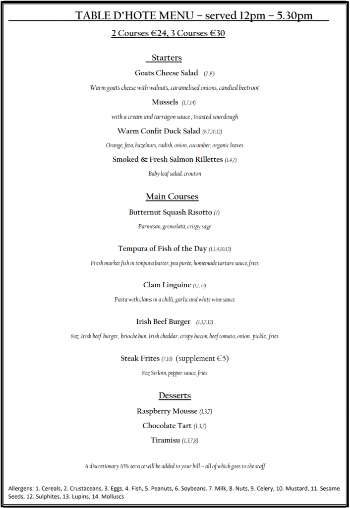 DHote Menu Grapevine