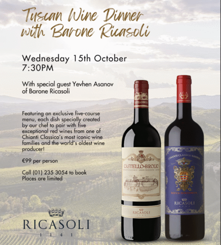 Grapevine Tuscan Wine Dinner Poster with Barone Ricasoli
