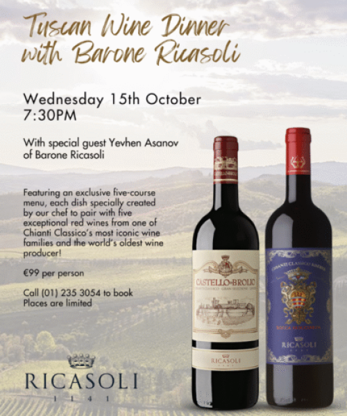 Grapevine Tuscan Wine Dinner Poster with Barone Ricasoli